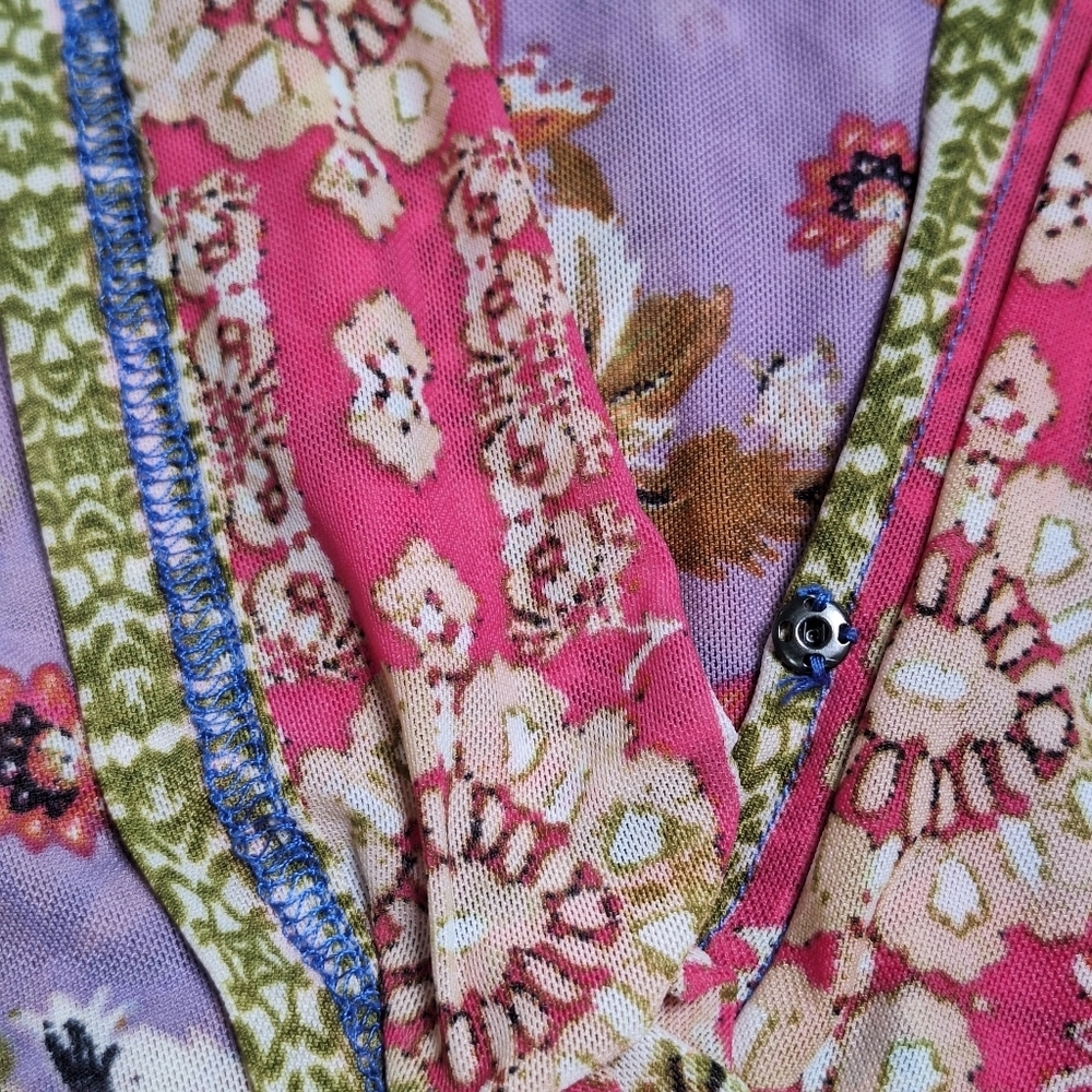 Free People Havana Blue Floral Print Sleeveless Surplice Top - Small - Picture 14 of 15
